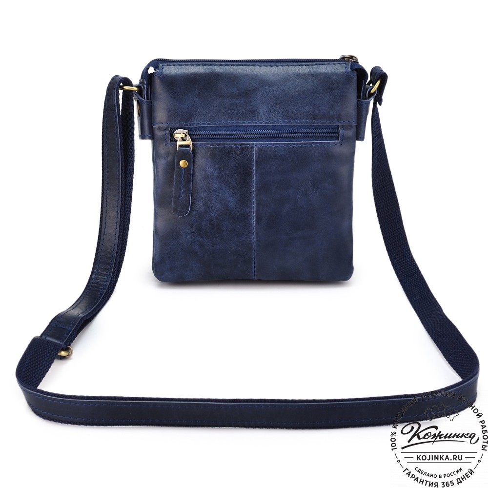 Кожаная сумка "Вуди" (синий антик)